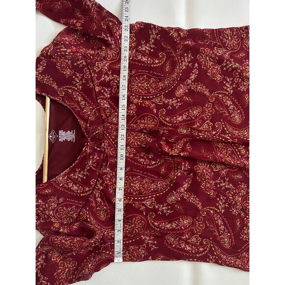 St. John’s Bay paisley print blouse tasseled size XL boho flowy - Picture 9 of 9